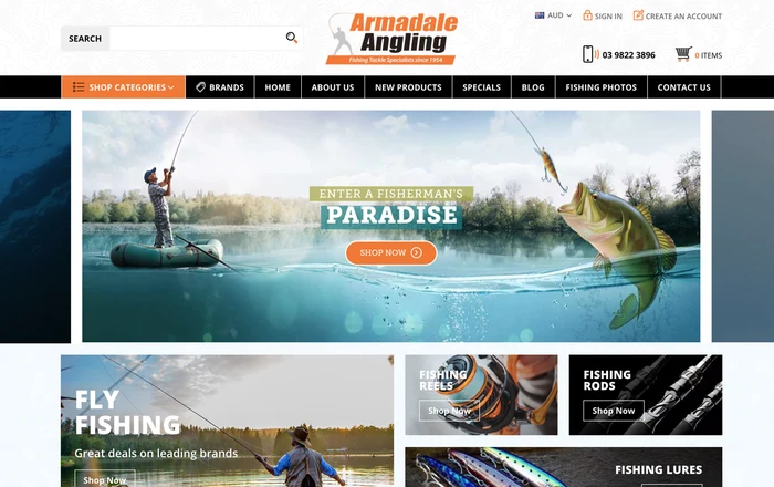 Armadale Angling homepage design