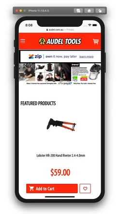 Audel Tools mobile design