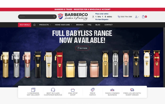 Barberco homepage design