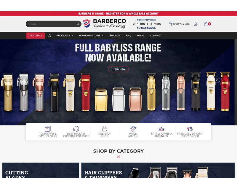 Barberco homepage design