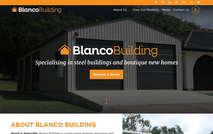 Blanco Building homepage design