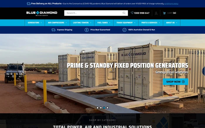 Blue Diamond Machinery homepage design