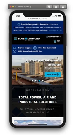 Blue Diamond Machinery mobile design