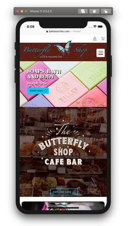Butterfly Shop mobile design