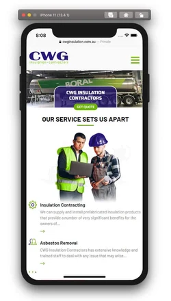 CWG Insulation Contractors mobile design