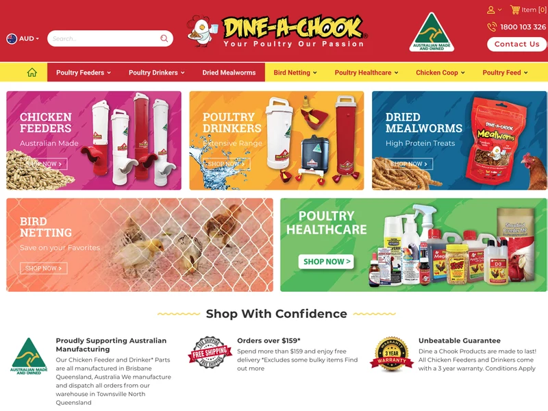 Dine A Chook homepage design