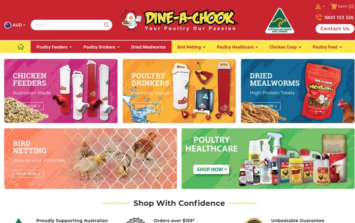 Dine A Chook homepage design