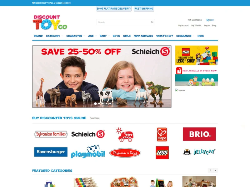 Discount Toyco homepage design