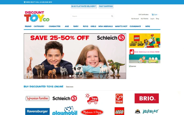 Discount Toyco homepage design