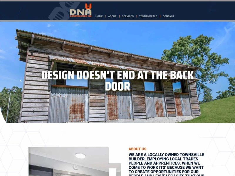 DNA Constructions NQ homepage design