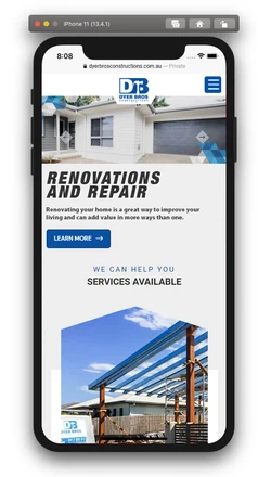 Dyer Bros Constructions mobile design