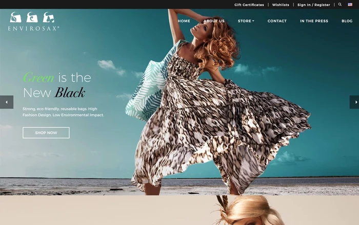Envirosax homepage design