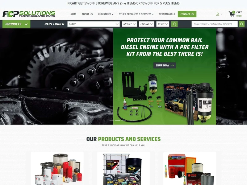 FCP Solutions homepage design