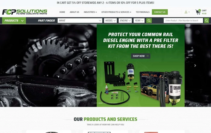 FCP Solutions homepage design