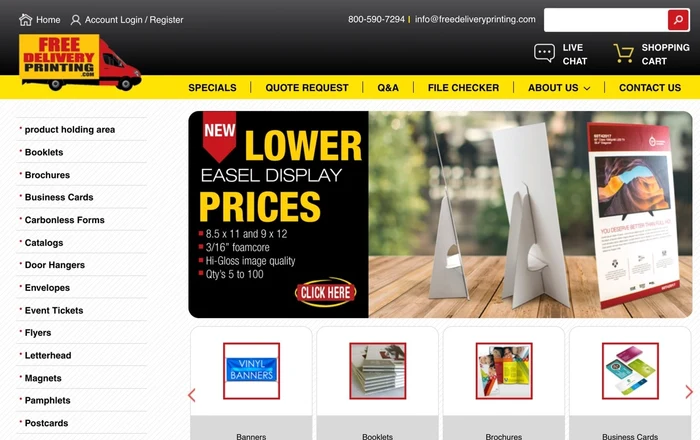 Free Delivery Printing homepage design