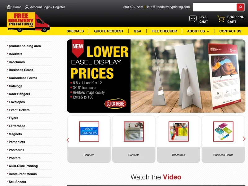 Free Delivery Printing homepage design