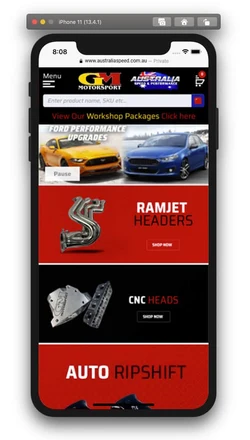 GM Motorsport mobile design