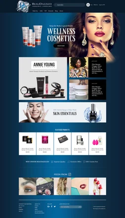 BeauDazzled Cosmetics homepage design