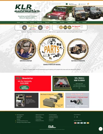 KLR Automotive homepage design