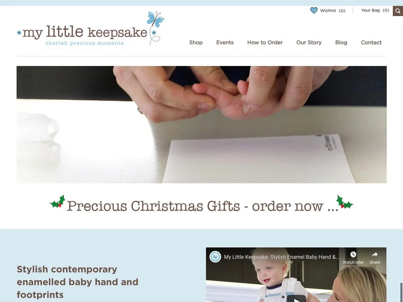 My Little Keepsake homepage design