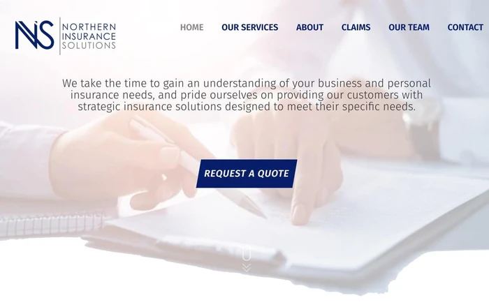 Northern Insurance homepage design