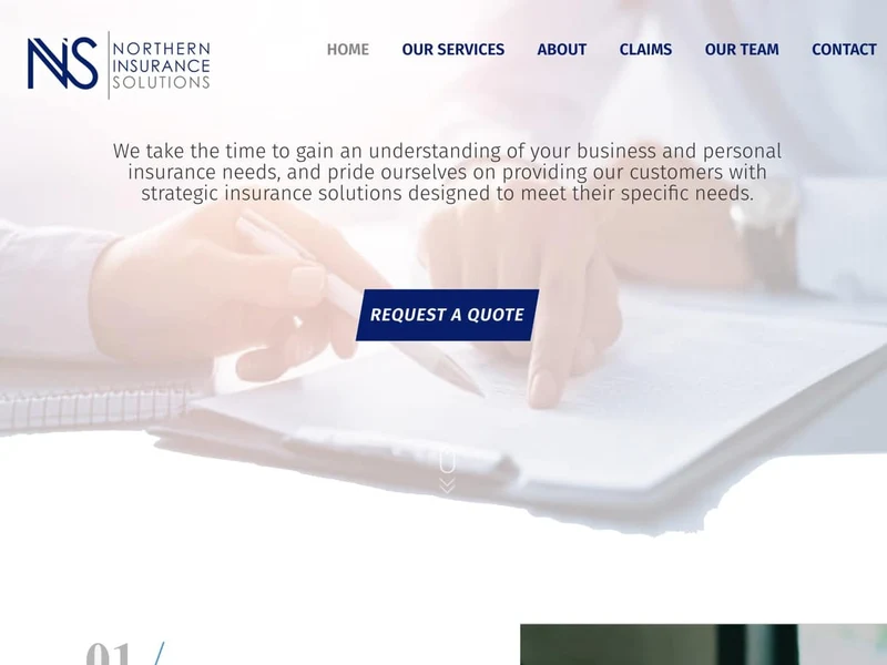 Northern Insurance homepage design