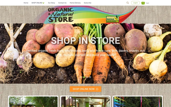 Organic & Natural Store homepage design