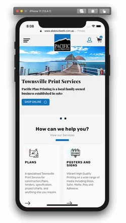 Pacific Plan Printing mobile design
