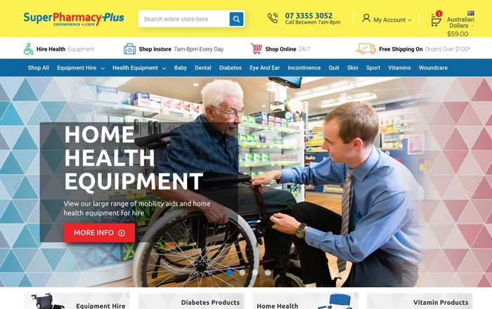 SuperPharmacyPlus homepage design
