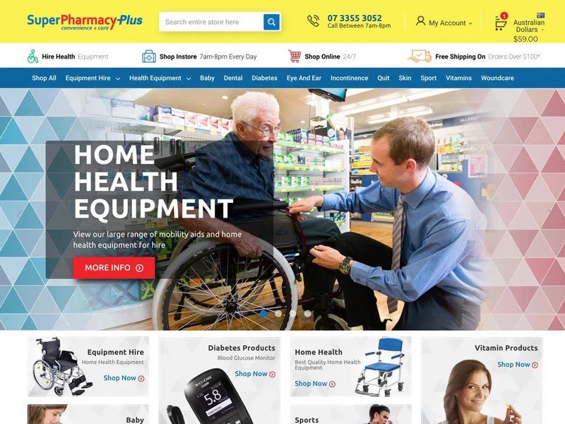SuperPharmacyPlus homepage design