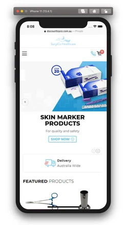 SurgiCo Healthcare mobile design