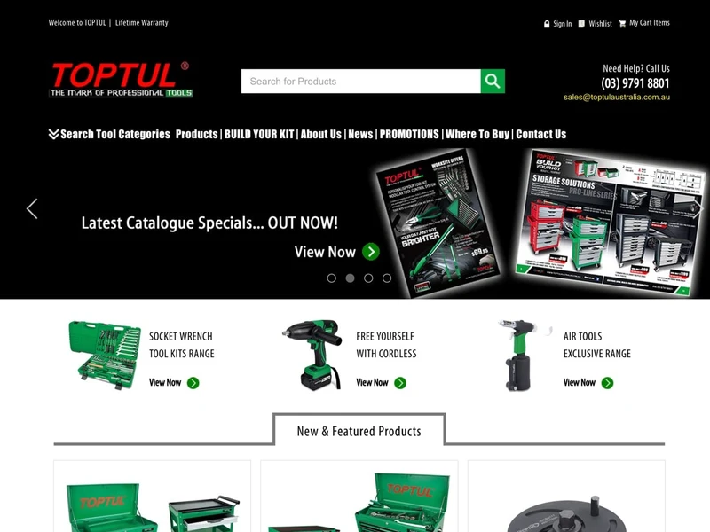 TOPTUL Tools homepage design
