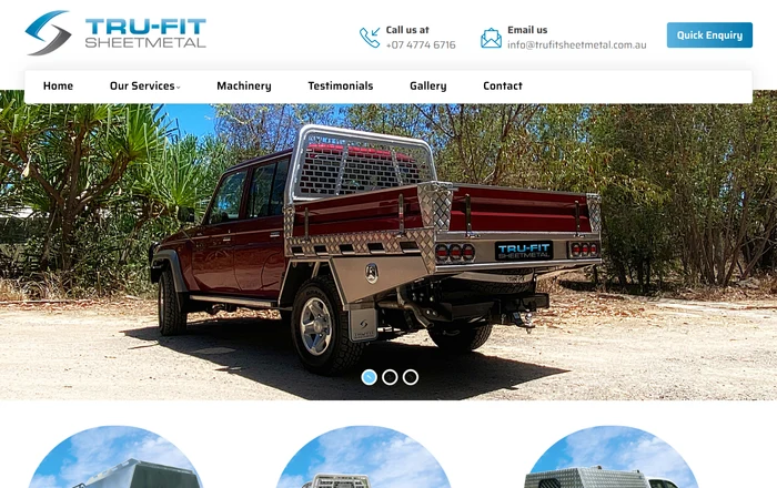 Tru-Fit Sheetmetal homepage design