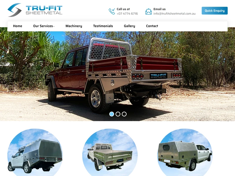 Tru-Fit Sheetmetal homepage design