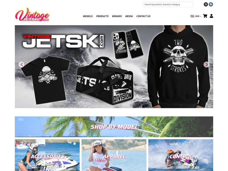 Vintage Jetski homepage design