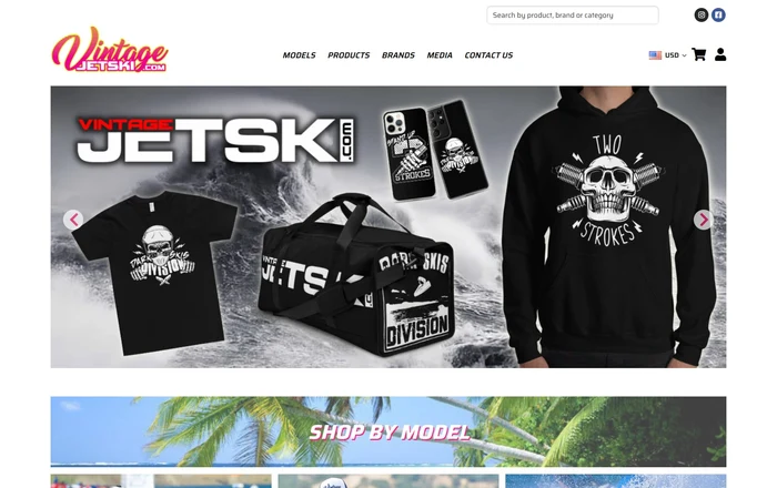 Vintage Jetski homepage design