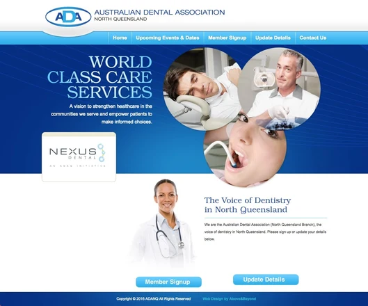 Australian Dental Association homepage design