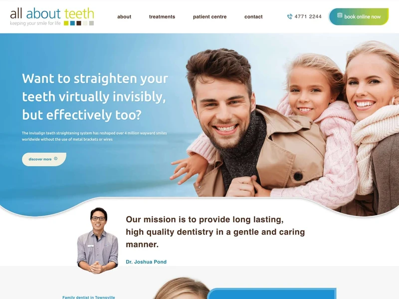 All About Teeth homepage design
