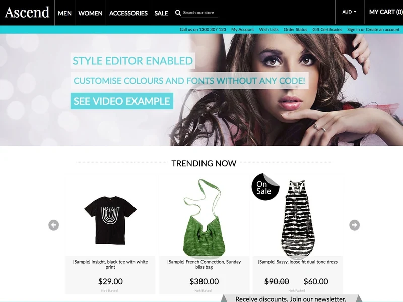 Ascend homepage design