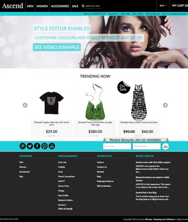 Ascend homepage design