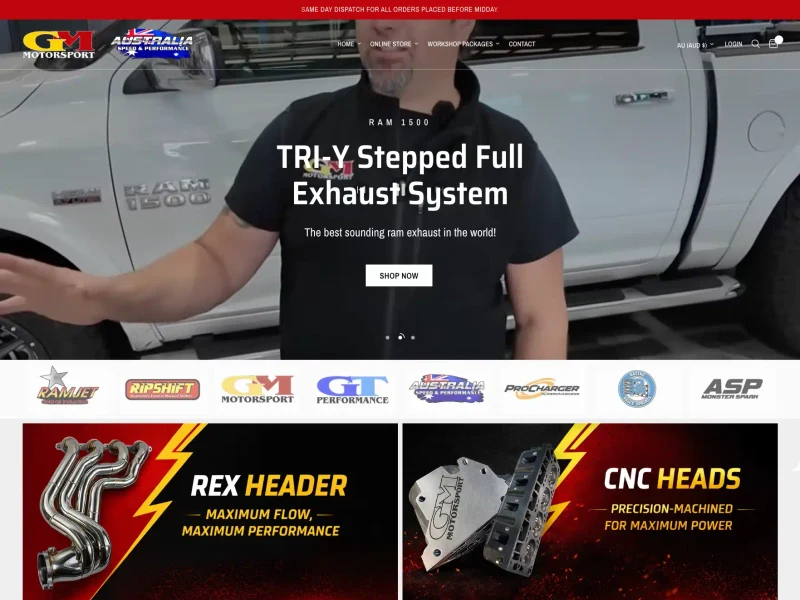GM Motorsport homepage design