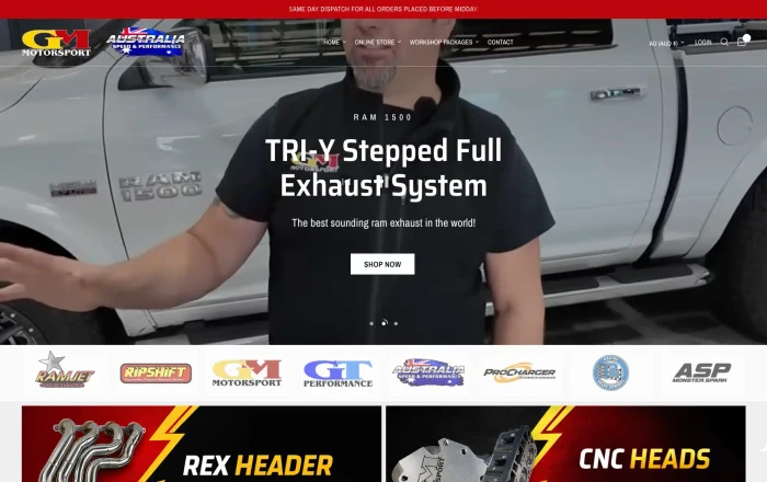 GM Motorsport homepage design