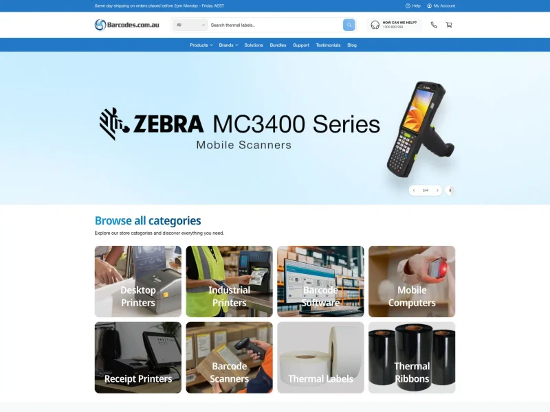 Barcodes homepage design