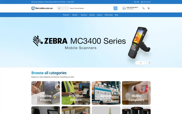 Barcodes homepage design