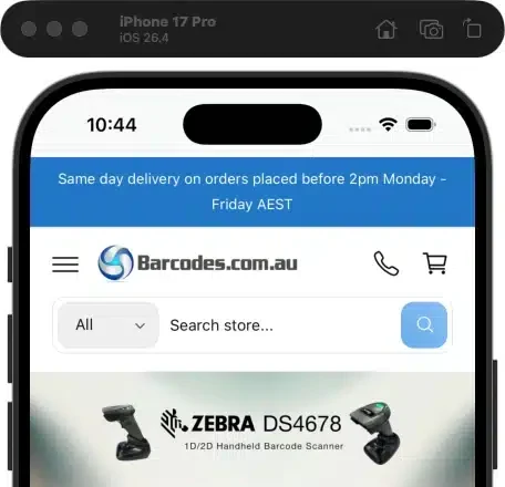Barcodes Australia mobile design
