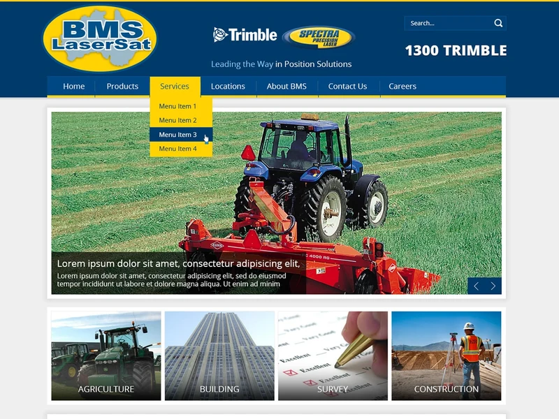 BMS LaserSat homepage design