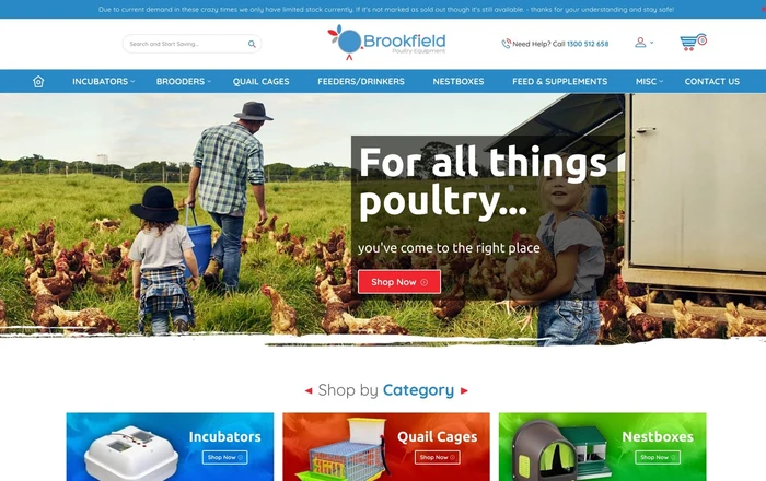 Brookfield Poultry Equipment homepage design