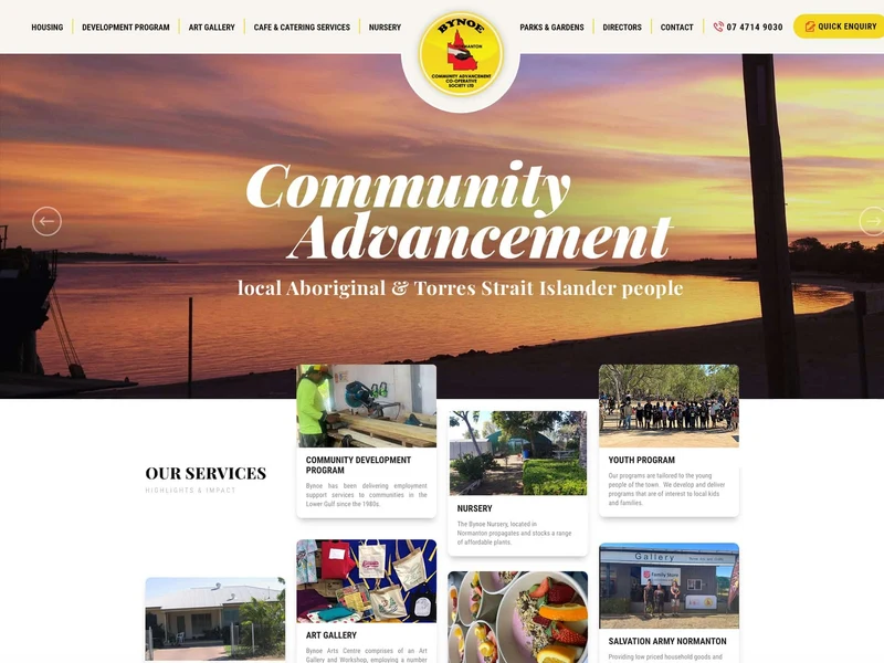 Bynoe CACS homepage design