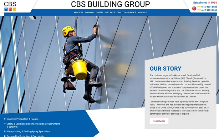 CBS Building Group homepage design
