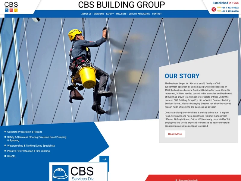 CBS Building Group homepage design